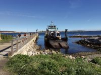 Photo by Jack FarrellThe Lionel Plante prepares to offload her cargo, which included two 75,000 lb. cement mixers.