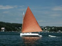 Bill Cheney's Penelope, the catboat/muse responsible for this article.  Photo courtesy Bill Cheney