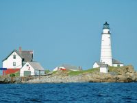 Photo by Rand PeckThe sea-level view of Boston Light, the iconic aid to mariners that's been hard at work for two-and-a-half centuries.