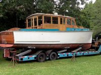 To make room for his latest project, Mike took down some fencing and limbed up a tree. Privateer last sat in this spot. Photo by Mike Martel