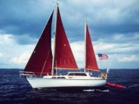 Brownscow, the author's Beneteau Evasion 32. Years ago, in New Brunswick, she found herself in a sticky situation. Photo courtesy Paul Brown