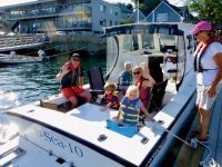 Photo courtesy Rand PeckAboard D-Sea-10, the author's 27-foot Eastern, life jackets are worn at all times.