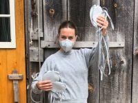 Sperry Sails stitchers making masks