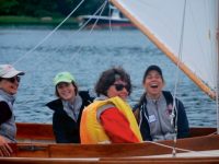 Photo courtesy Quissett Yacht ClubThe Waterlilies program pairs two less-experienced sailors in a boat with instruction provided by an experienced sailor of the club.