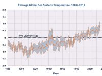 It is also noted that the National Environmental Education Foundation (NEEF), in Washington, D.C., states that “. . . the average sea-surface temperature has been consistently higher during the past three decades than at any other time since reliable records began in 1880.”
