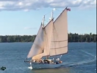 Schooner Ladona in Fox Island Thorofare