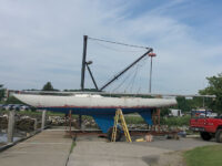 Photos by Molly MulhernEven a derelict Etchells is still pretty (left), but her cockpit (above) was a mess.
