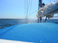 A view of the Elizabeth Islands near Cuttyhunk, over the cabin of Gulliver.Photo by Peter Bullock