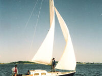 Photo courtesy Peg RyanLaughing Gull, a Pearson Triton, under sail.