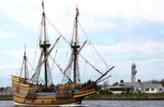 Mayflower II on her way back from winter drydock
