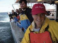 Photo courtesy Linda Greenlaw WesselCapt. Linda Greenlaw Wessel posing for a selfie with the crew of one of her swordfishing boats, which are often at sea for as many as 30 days.