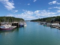 Commercial fishing boats line the shore at Head Harbor on Campobello Island.Photo by Jay Meyer