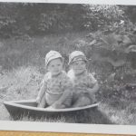 His two young sons in one of his first models.